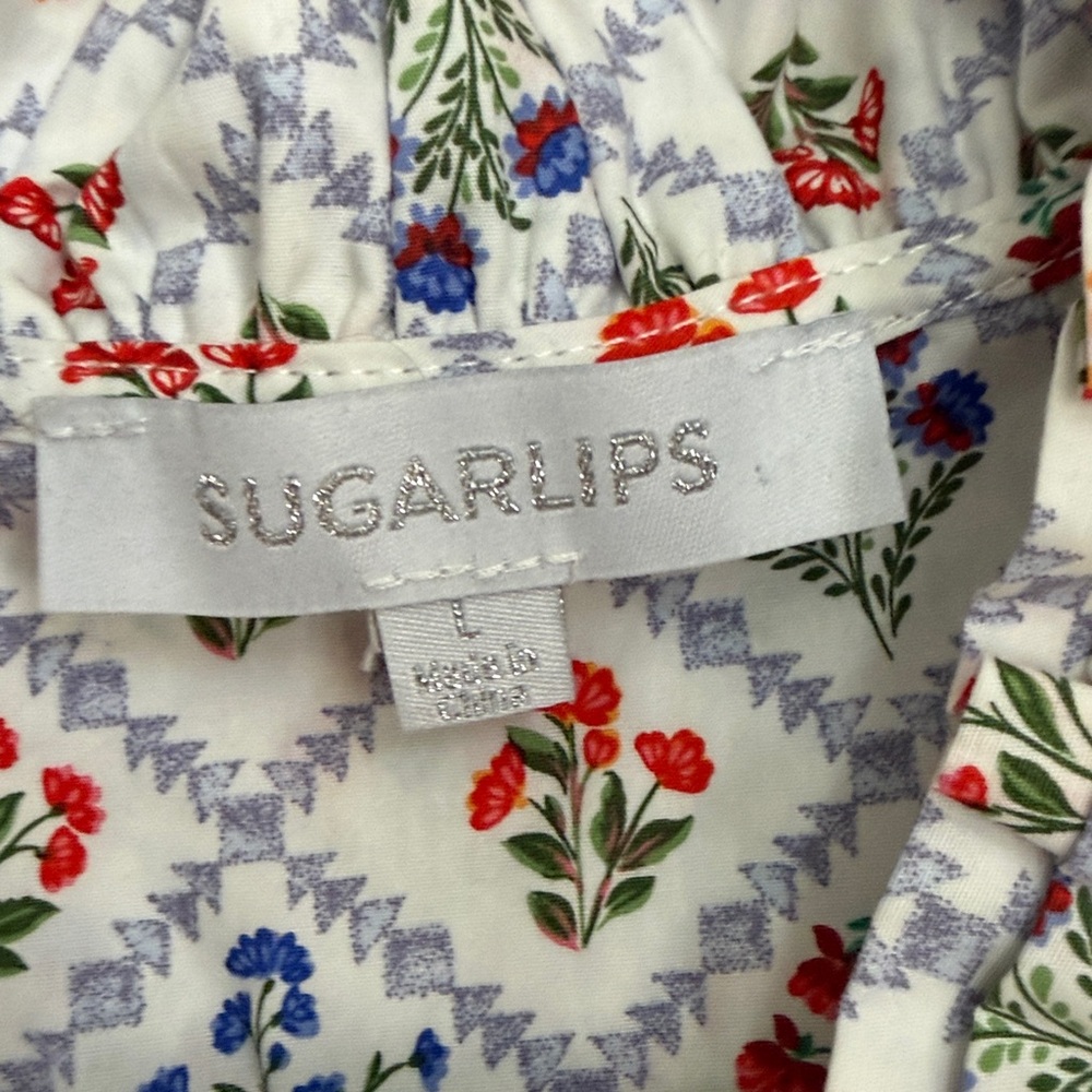 Sugarlips Multicolor Patterned Ruffle Blouse - Picture 2 of 2